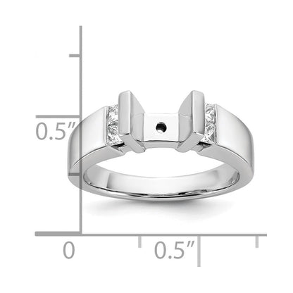 14K Weißgold Stift Set 1/4 Karat Kanalfassung Diamant Halbfassung Verlobungsring