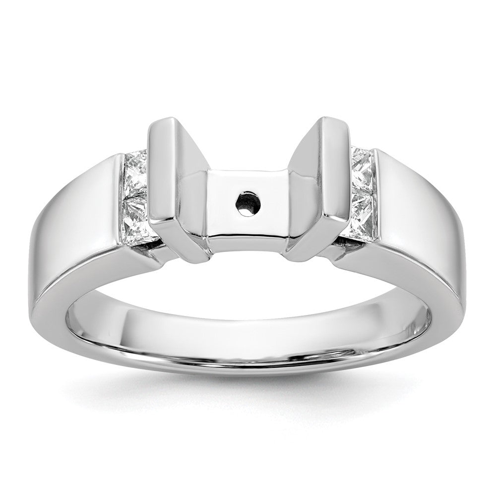 14K Weißgold Stift Set 1/4 Karat Kanalfassung Diamant Halbfassung Verlobungsring