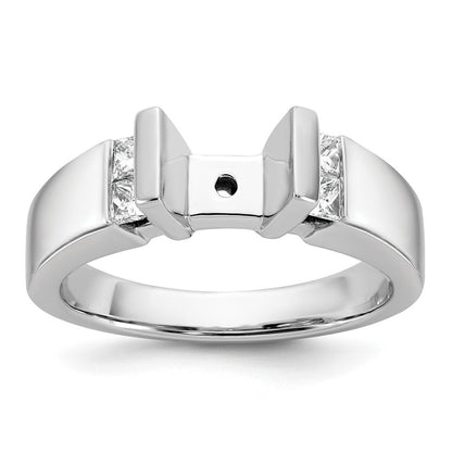 14K Weißgold Stift Set 1/4 Karat Kanalfassung Diamant Halbfassung Verlobungsring