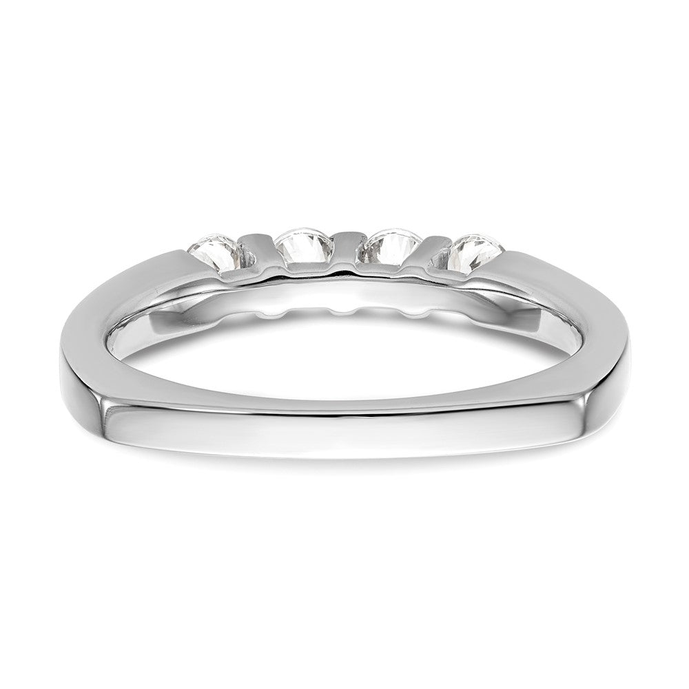 14K Weißgold Ehering mit natürlichen Diamanten