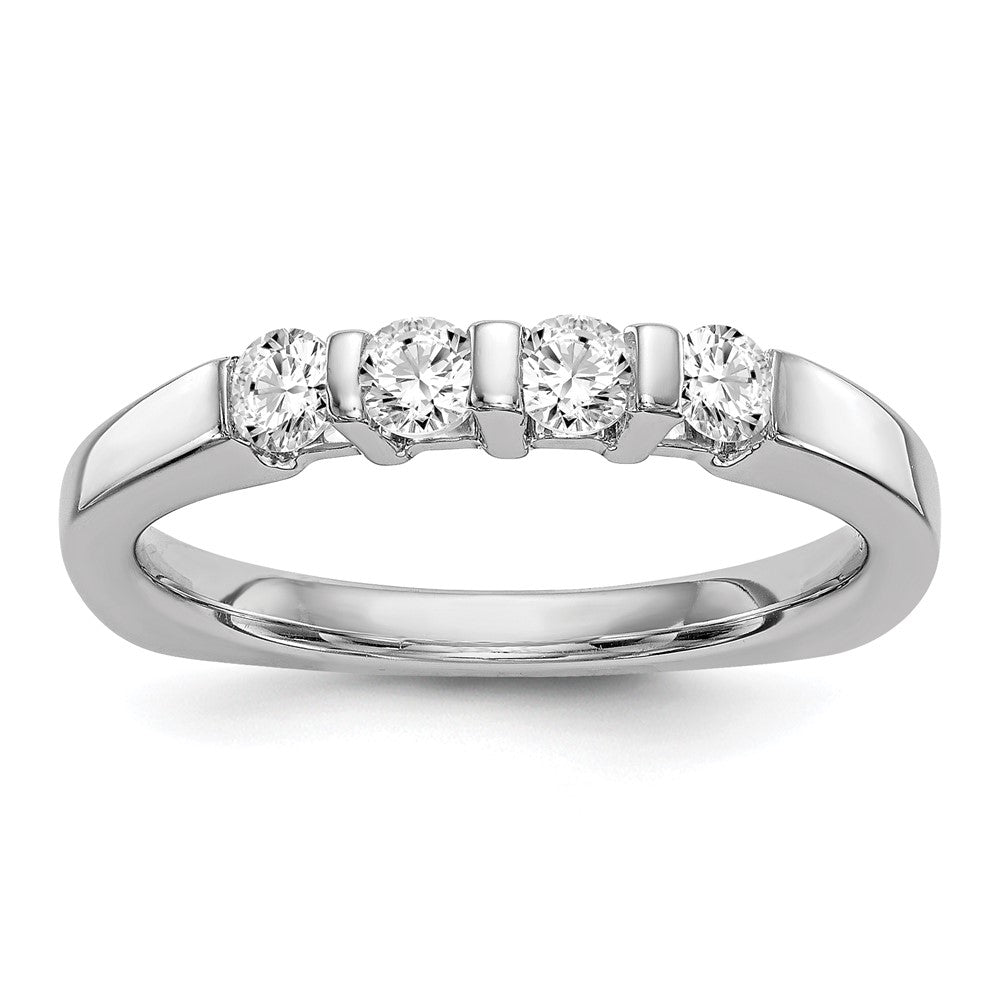 14K Weißgold Ehering mit natürlichen Diamanten