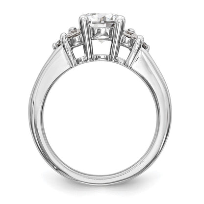 14K Weißgold Verlobungsring mit 0,75 ct. laborgezüchtetem Diamant VS/SI+ G+, 1,25 ct. rundem Mittelstein in Kanal- und Krappenfassung