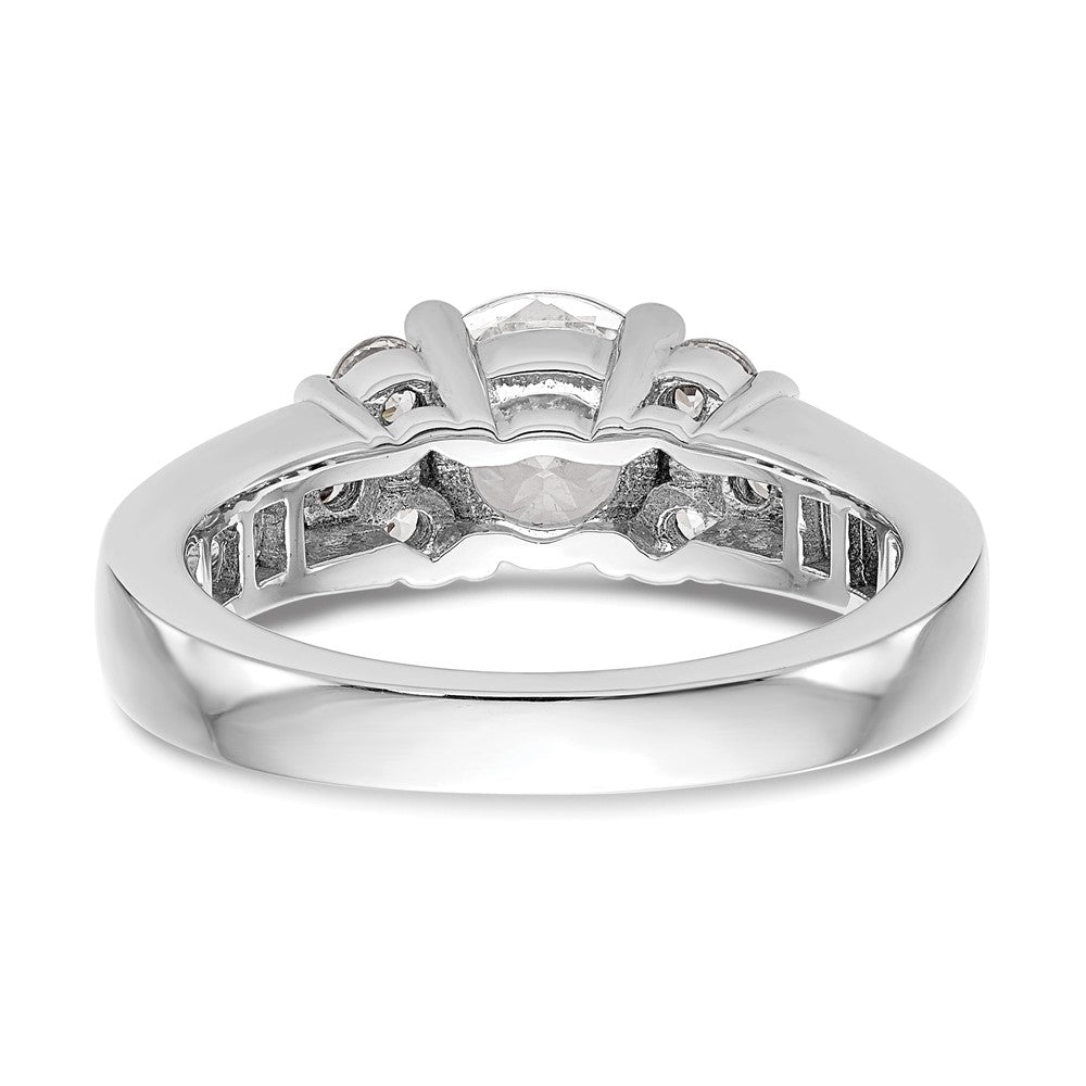 14K Weißgold Verlobungsring mit 0,75 ct. laborgezüchtetem Diamant VS/SI+ G+, 1,25 ct. rundem Mittelstein in Kanal- und Krappenfassung