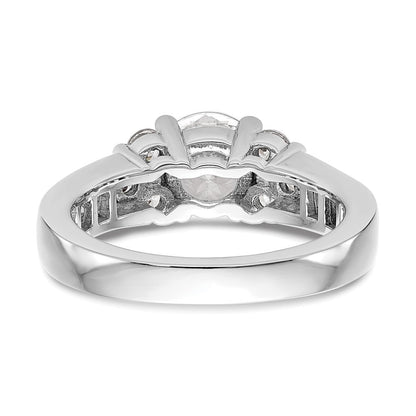 14K Weißgold Verlobungsring mit 0,75 ct. laborgezüchtetem Diamant VS/SI+ G+, 1,25 ct. rundem Mittelstein in Kanal- und Krappenfassung