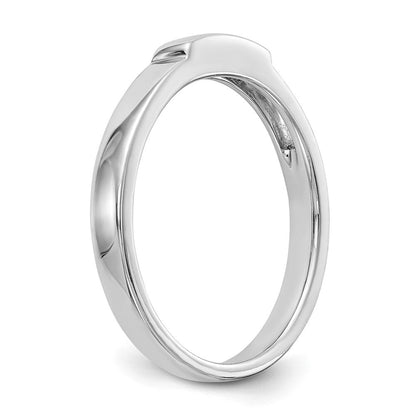 14K Weißgold Ehering, konturiert