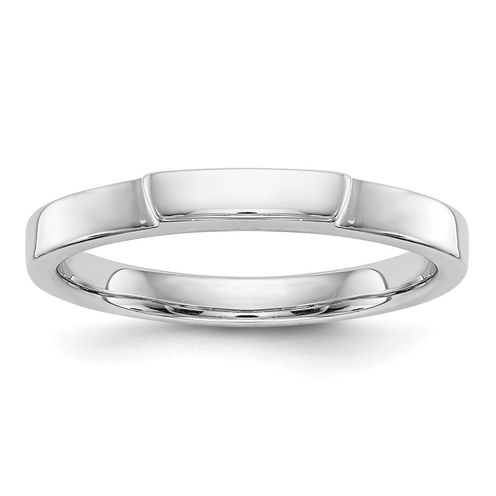 14K Weißgold Ehering, konturiert