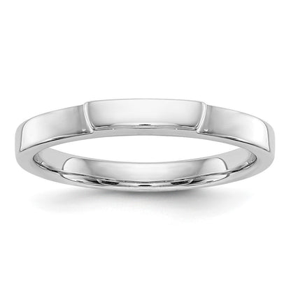 14K Weißgold Ehering, konturiert