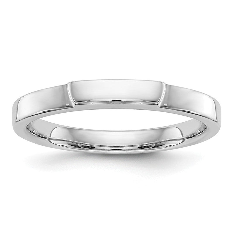 14K Weißgold Ehering, konturiert