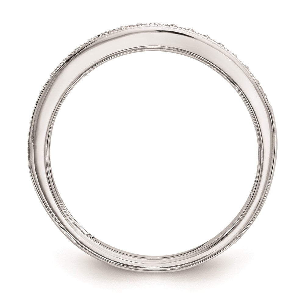 14K Weißgold Ehering mit natürlichen Diamanten 0,16 ct