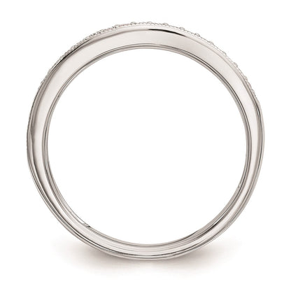 14K Weißgold Ehering mit natürlichen Diamanten 0,16 ct