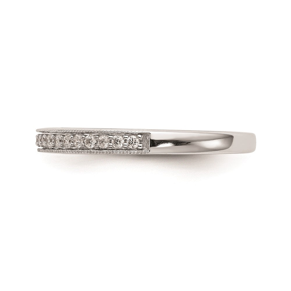 14K Weißgold Ehering mit natürlichen Diamanten 0,16 ct