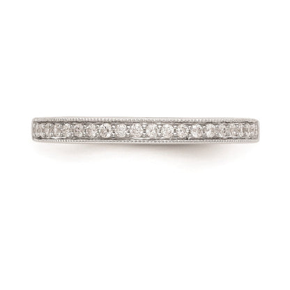 14K Weißgold Ehering mit natürlichen Diamanten 0,16 ct