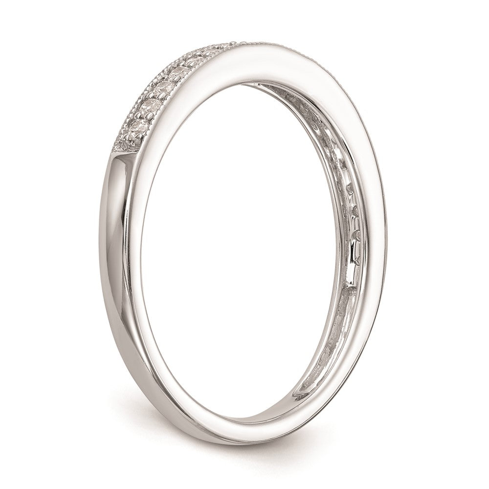 14K Weißgold Ehering mit natürlichen Diamanten 0,16 ct