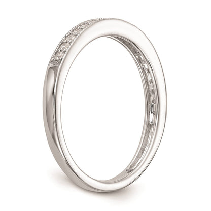 14K Weißgold Ehering mit natürlichen Diamanten 0,16 ct