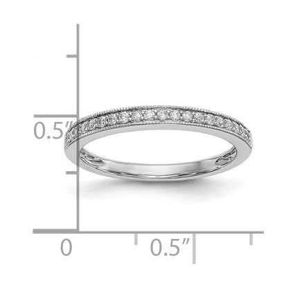 14K Weißgold Ehering mit natürlichen Diamanten 0,16 ct