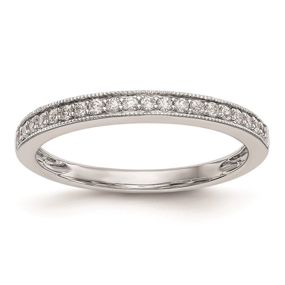 14K Weißgold Ehering mit natürlichen Diamanten 0,16 ct