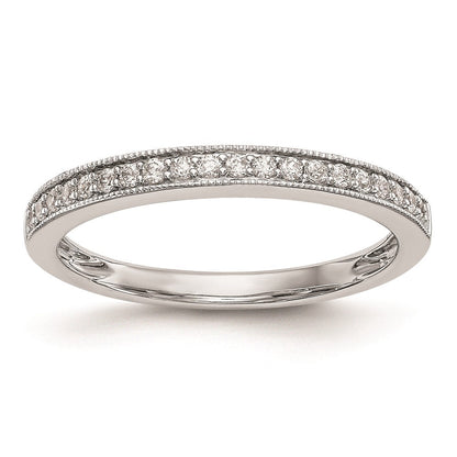 14K Weißgold Ehering mit natürlichen Diamanten 0,16 ct