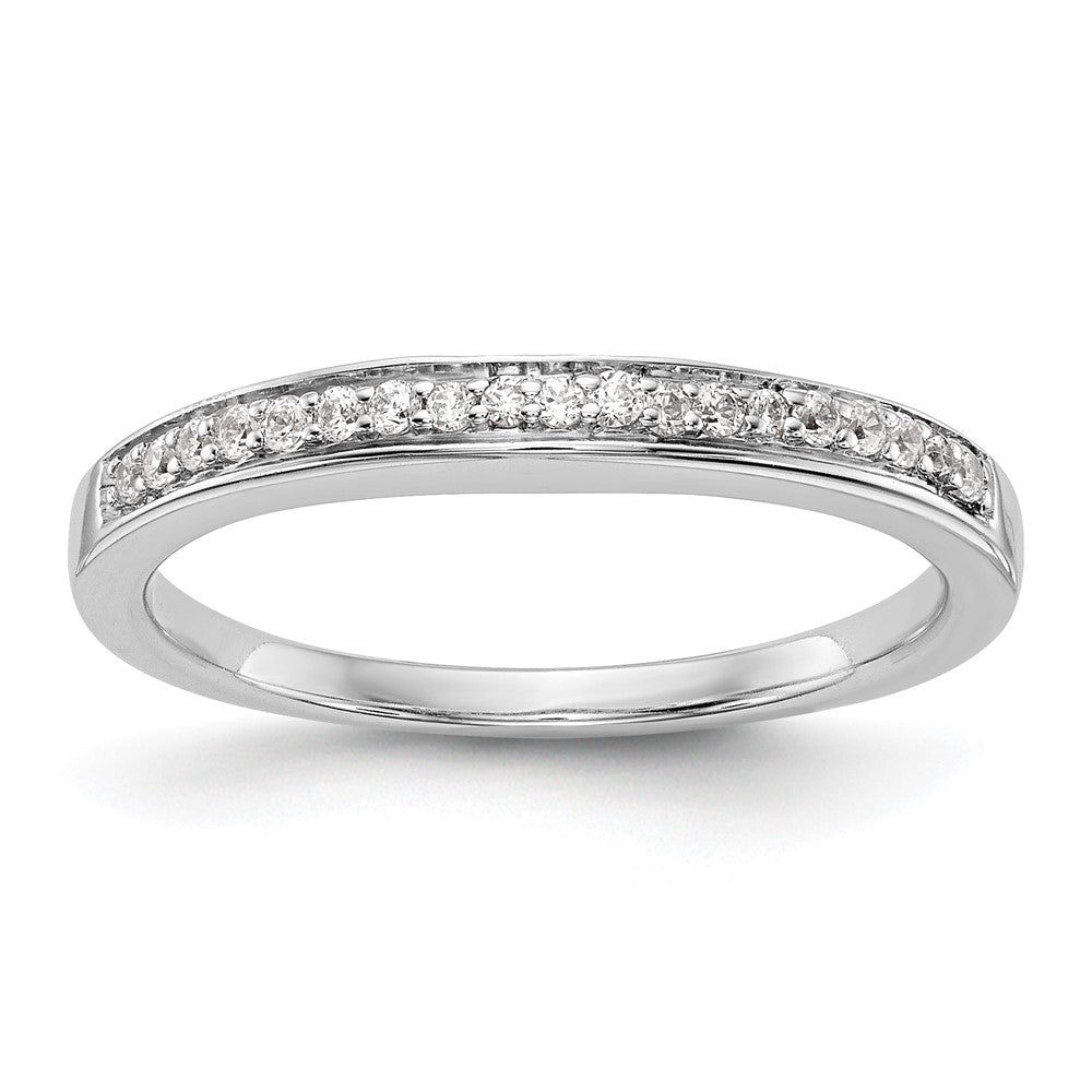 14K Weißgold Ehering mit natürlichen Diamanten