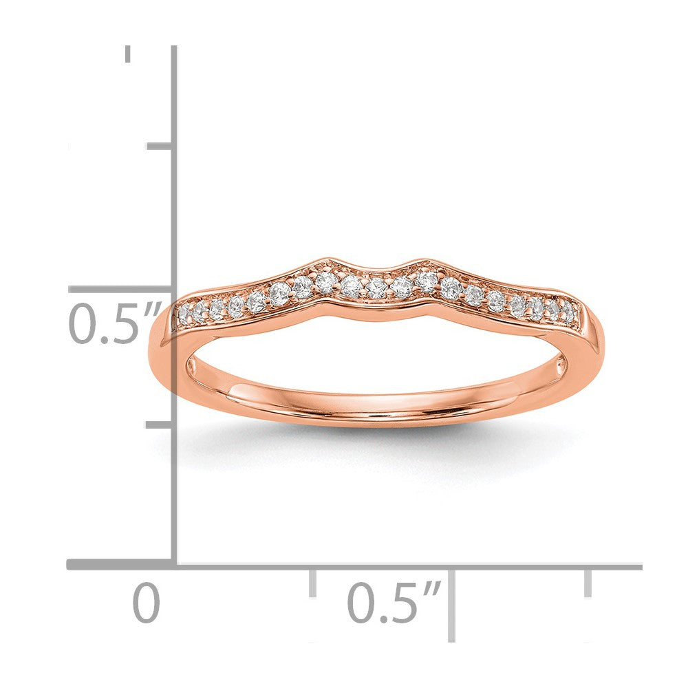 14K Roségold Ehering mit echten Diamanten