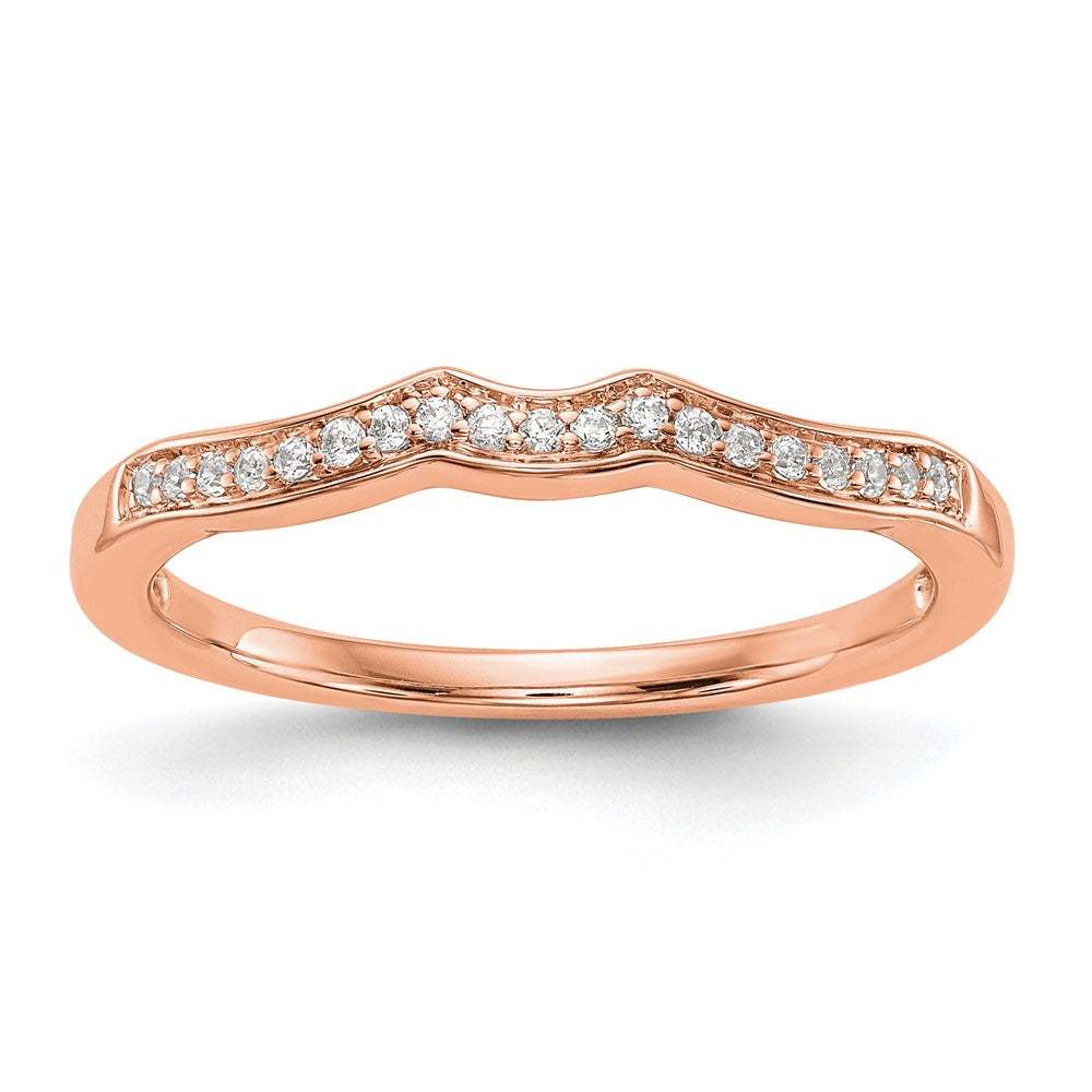 14K Roségold Ehering mit echten Diamanten