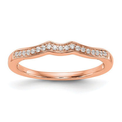 14K Roségold Ehering mit echten Diamanten
