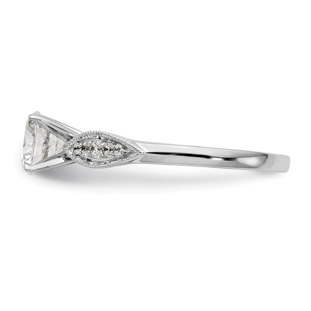 14K Weißgold Stift Set 1/8 Karat Diamant Halbfassung Verlobungsring