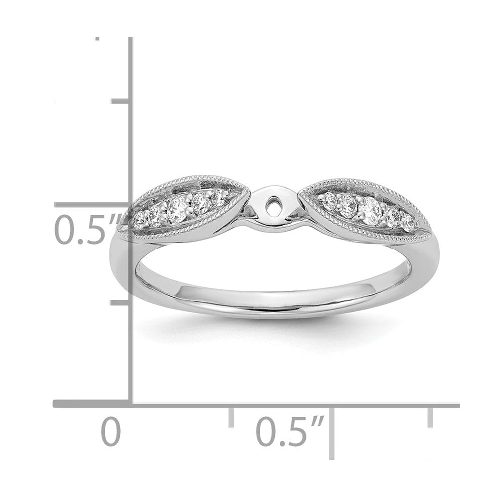 14K Weißgold Stift Set 1/8 Karat Diamant Halbfassung Verlobungsring