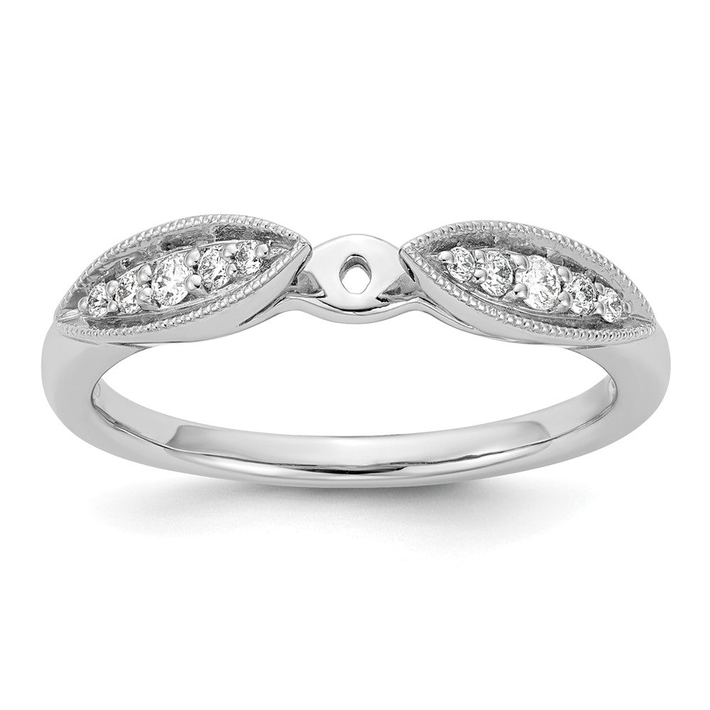 14K Weißgold Stift Set 1/8 Karat Diamant Halbfassung Verlobungsring
