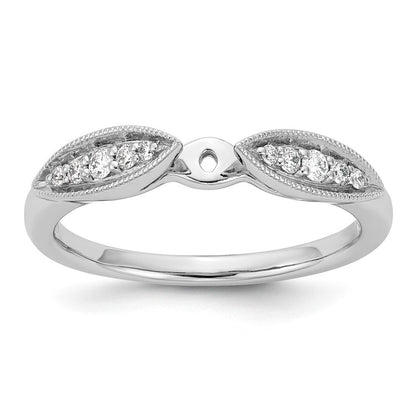 14K Weißgold Stift Set 1/8 Karat Diamant Halbfassung Verlobungsring