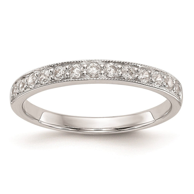 Trauring aus 14K Weißgold mit natürlichen Diamanten
