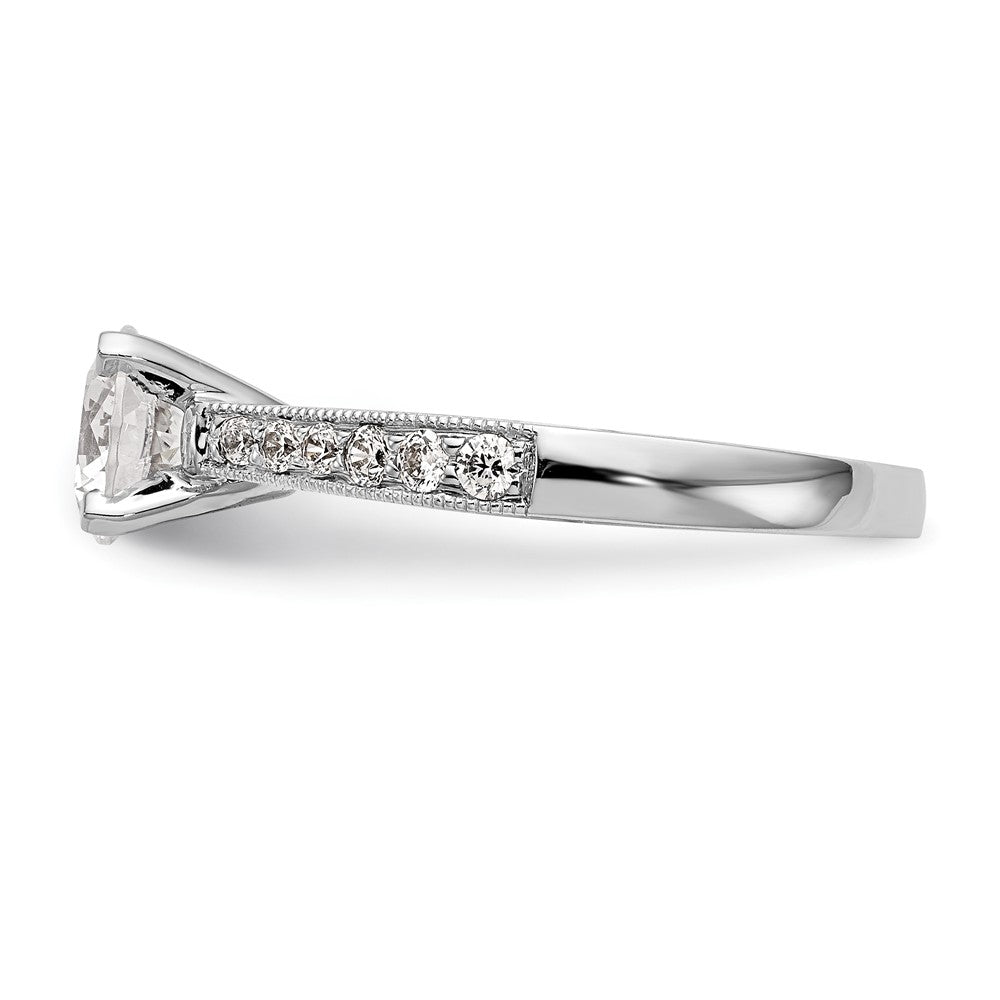 14K Weißgold Verlobungsring mit simulierten Diamanten