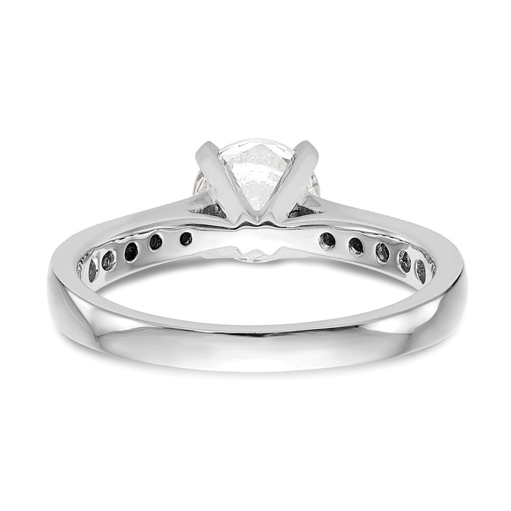 14K Weißgold Verlobungsring mit simulierten Diamanten
