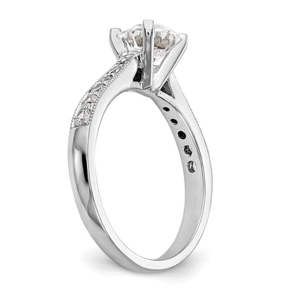 14K Weißgold Verlobungsring mit simulierten Diamanten