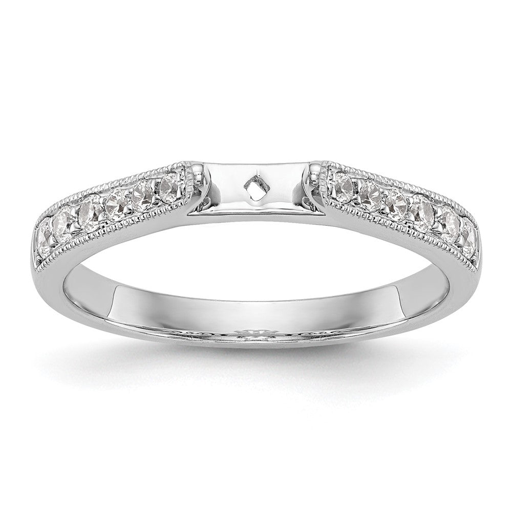14K Weißgold Verlobungsring mit simulierten Diamanten