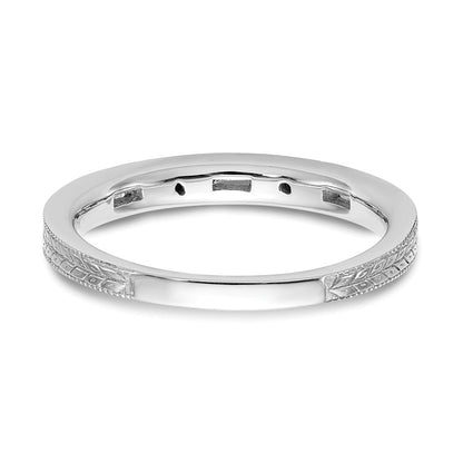 14K Weißgold 1/10 Karat Baguette/round Diamant Komplett Ehering