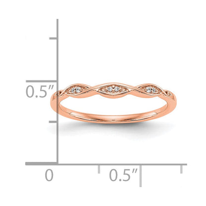 14K Roségold Ehering mit echten Diamanten