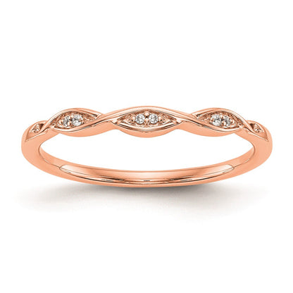 14K Roségold Ehering mit echten Diamanten