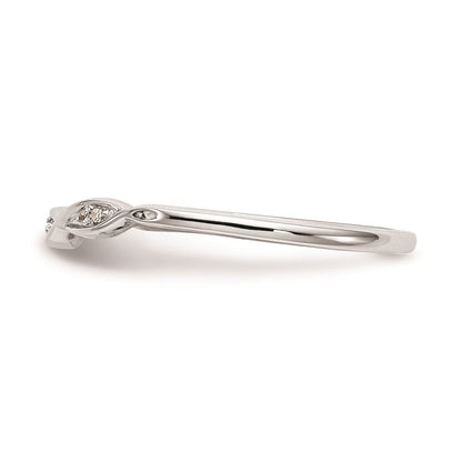 14K Weißgold Damen-Trauring mit natürlichen Diamanten