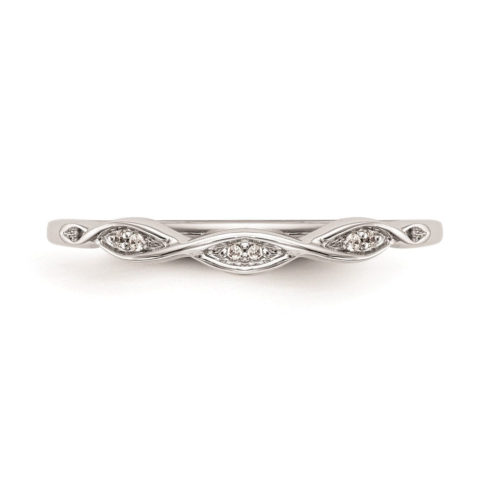 14K Weißgold Damen-Trauring mit natürlichen Diamanten