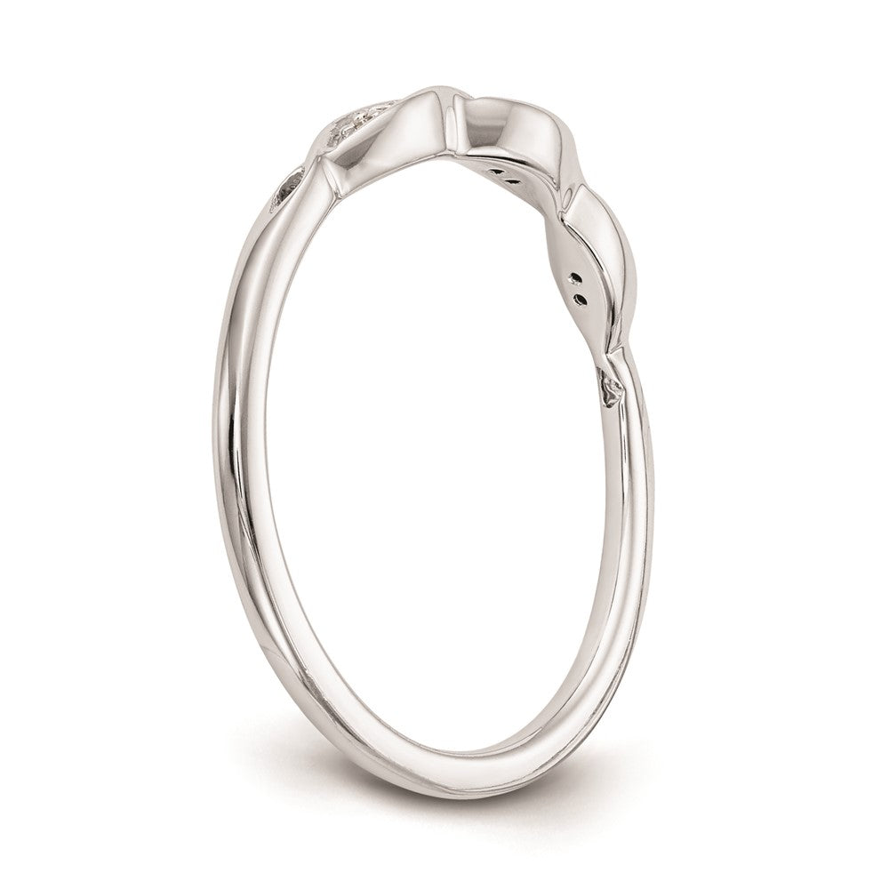 14K Weißgold Damen-Trauring mit natürlichen Diamanten