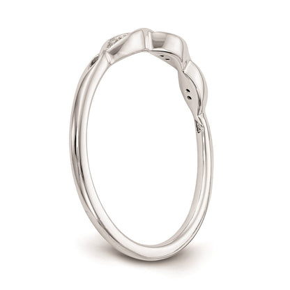 14K Weißgold Damen-Trauring mit natürlichen Diamanten