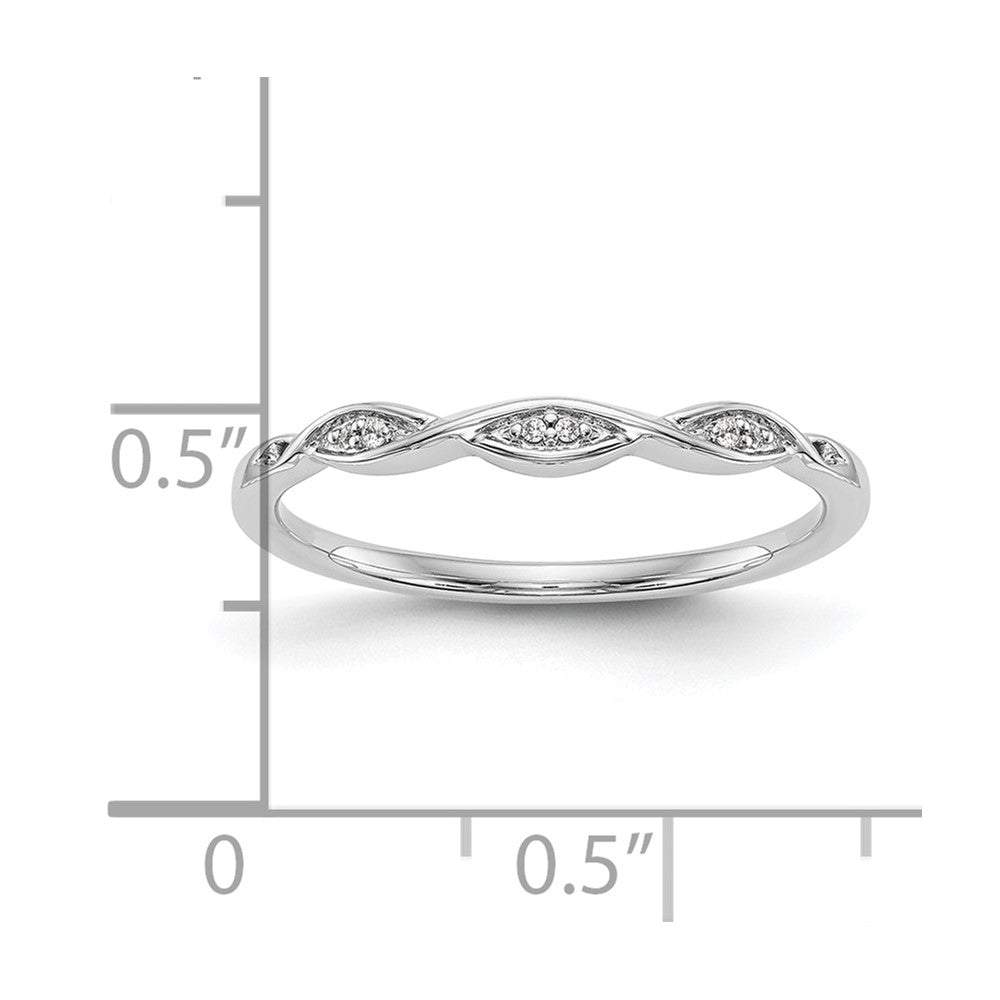 14K Weißgold Damen-Trauring mit natürlichen Diamanten