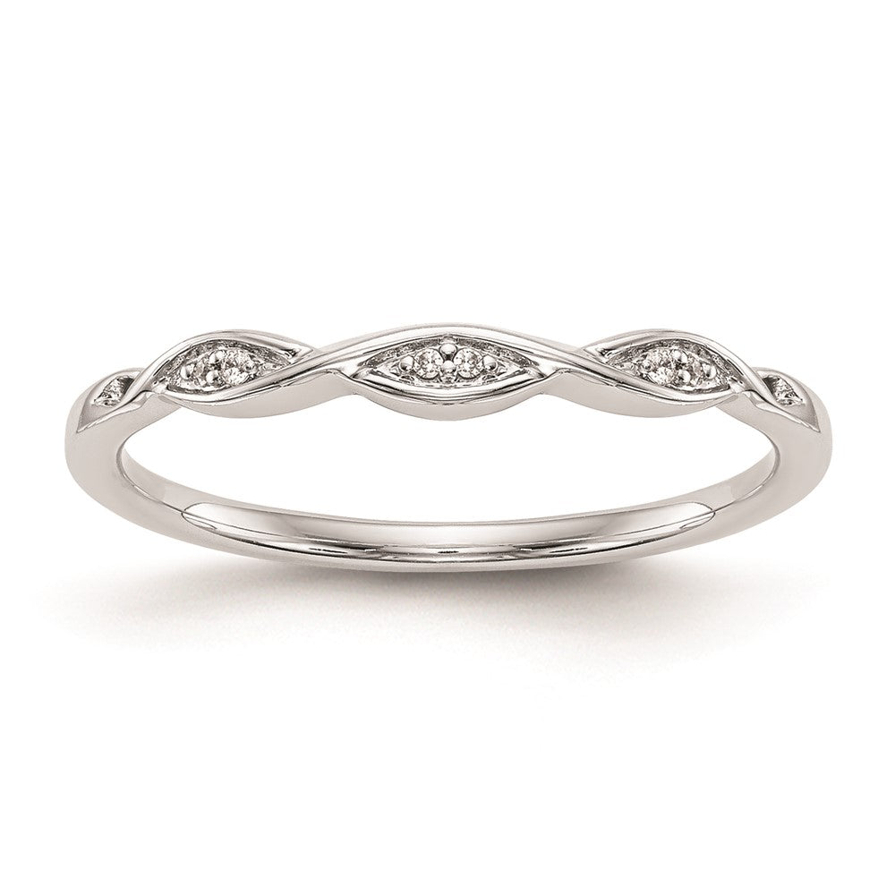 14K Weißgold Damen-Trauring mit natürlichen Diamanten