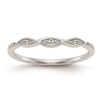 14K Weißgold Damen-Trauring mit natürlichen Diamanten