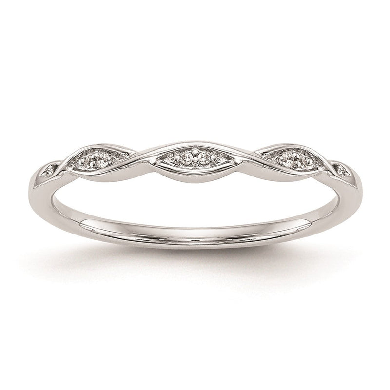 14K Weißgold Damen-Trauring mit natürlichen Diamanten
