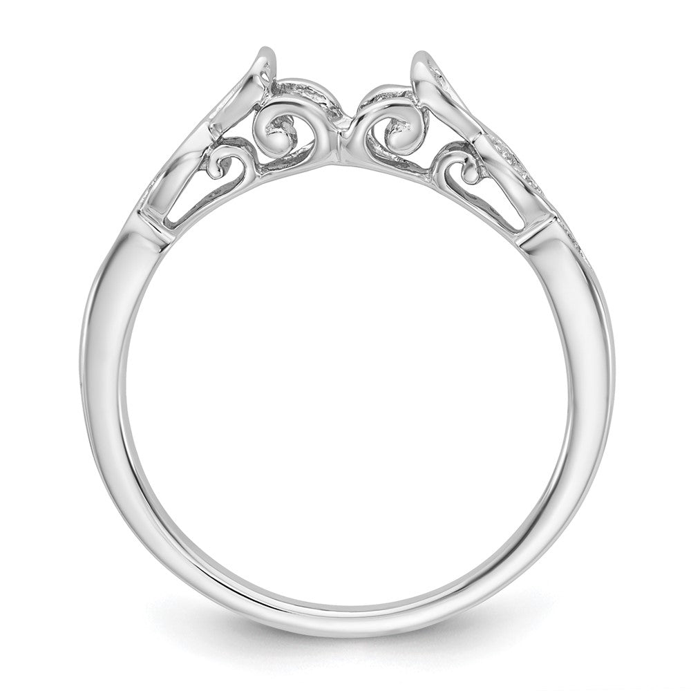 14K Weißgold Verlobungsring mit Krappenfassung und simulierten Diamanten