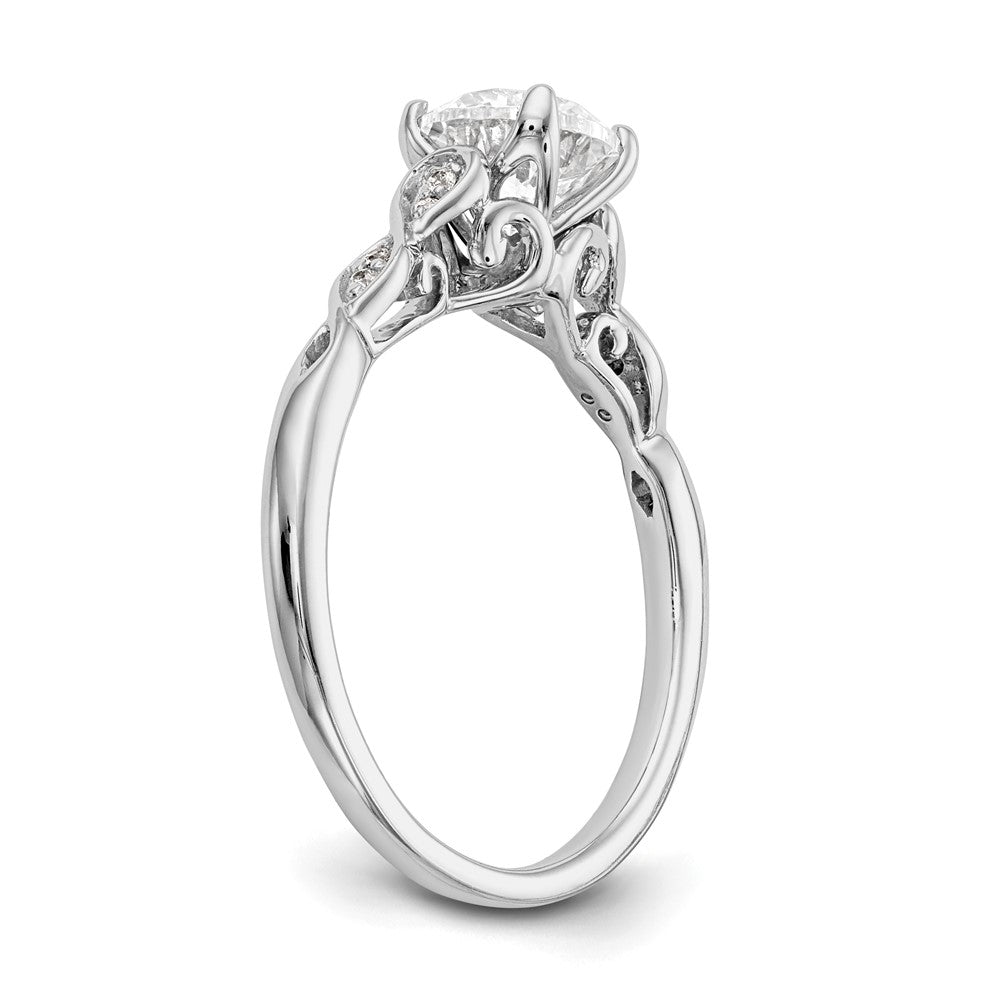14K Weißgold Verlobungsring mit Krappenfassung und simulierten Diamanten