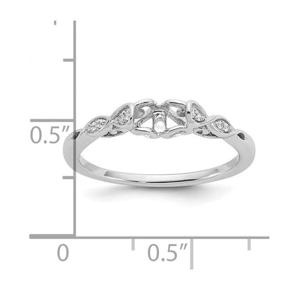 14K Weißgold Verlobungsring mit Krappenfassung und simulierten Diamanten
