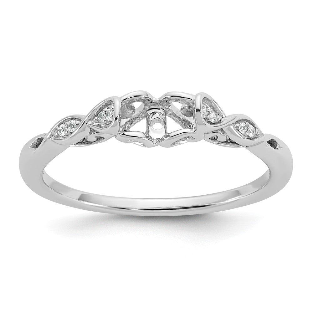 14K Weißgold Verlobungsring mit Krappenfassung und simulierten Diamanten