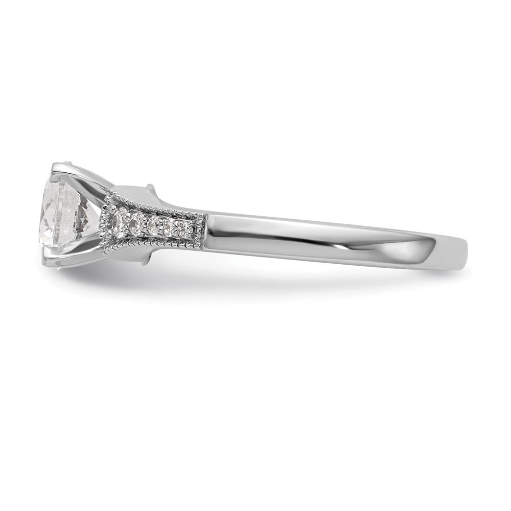 14K Weißgold Stift Set 1/10 Karat Diamant Halbfassung Verlobungsring